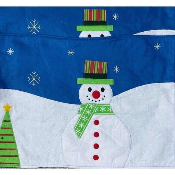 4 Unbranded Felt Placemats Snowman Winter Christmas Blue Green White - Picture 2 of 6
